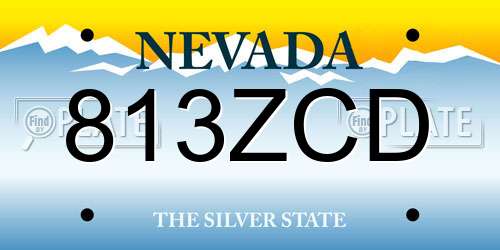 813ZCD Nevada License Plate
