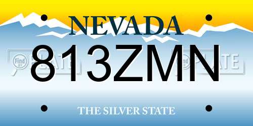 813ZMN Nevada License Plate