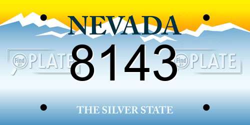 8143 Nevada License Plate