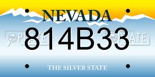 814B33 Nevada License Plate