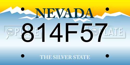 814F57 Nevada License Plate