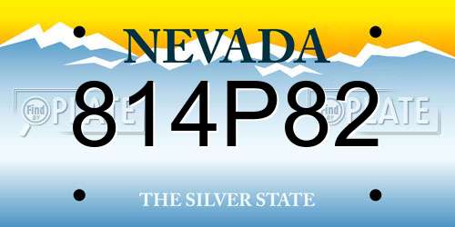 814P82 Nevada License Plate