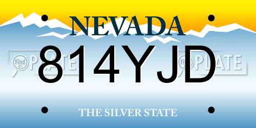 814YJD Nevada License Plate