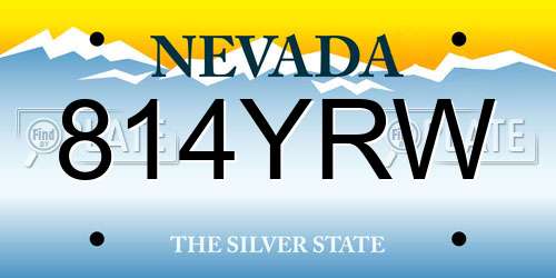814YRW Nevada License Plate