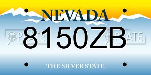 8150ZB Nevada License Plate