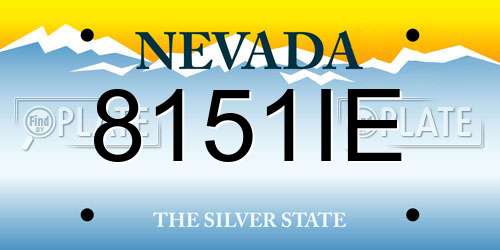 8151IE Nevada License Plate