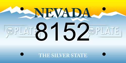 8152 Nevada License Plate