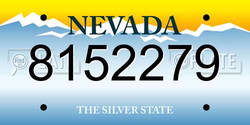8152279 Nevada License Plate