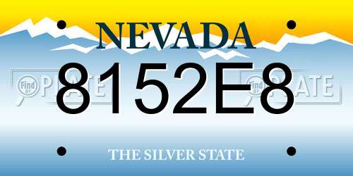 8152E8 Nevada License Plate