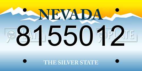 8155012 Nevada License Plate