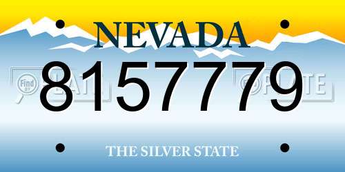 8157779 Nevada License Plate