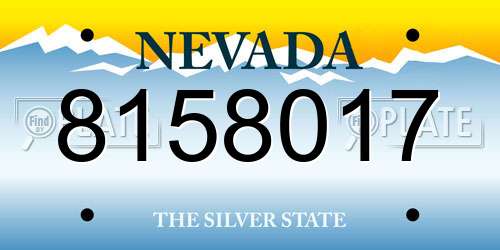 8158017 Nevada License Plate