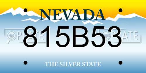 815B53 Nevada License Plate