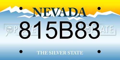 815B83 Nevada License Plate