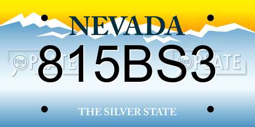 815BS3 Nevada License Plate