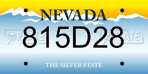 815D28 Nevada License Plate