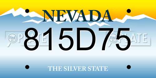 815D75 Nevada License Plate