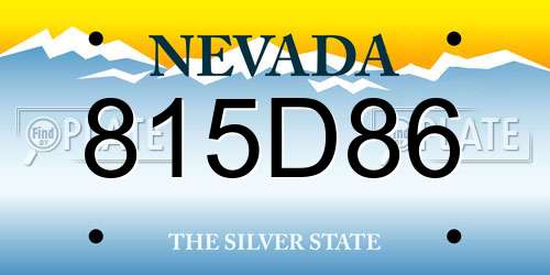 815D86 Nevada License Plate