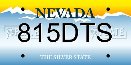 815DTS Nevada License Plate