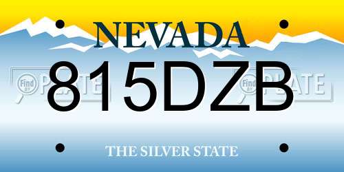 815DZB Nevada License Plate