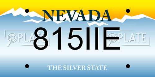 815IIE Nevada License Plate