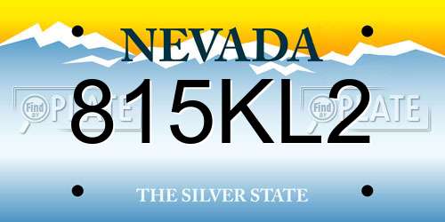 815KL2 Nevada License Plate