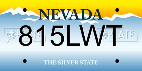 815LWT Nevada License Plate