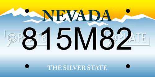 815M82 Nevada License Plate