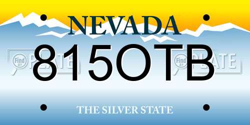 815OTB Nevada License Plate