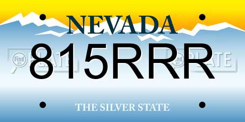 815RRR Nevada License Plate