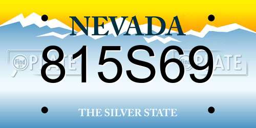 815S69 Nevada License Plate