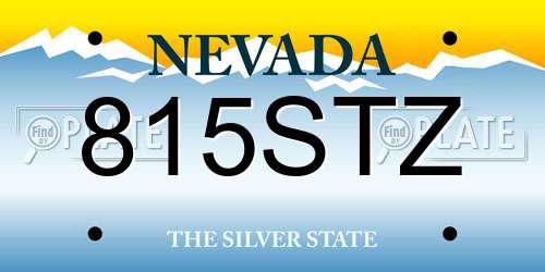 815STZ Nevada License Plate