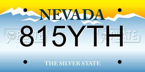 815YTH Nevada License Plate