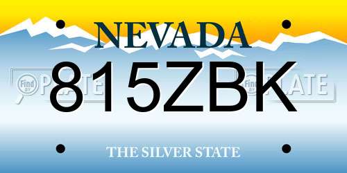 815ZBK Nevada License Plate