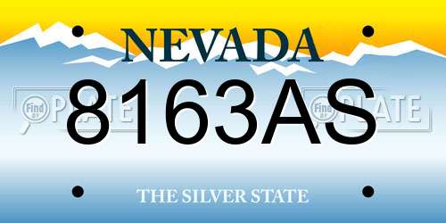 8163AS Nevada License Plate