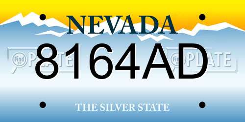 8164AD Nevada License Plate