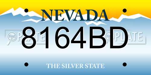 8164BD Nevada License Plate