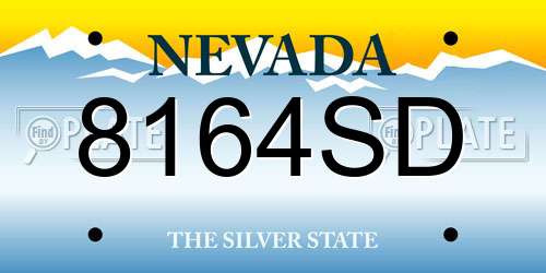 8164SD Nevada License Plate