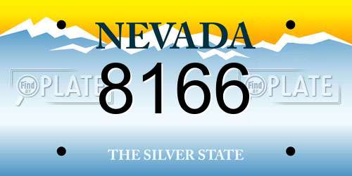 8166 Nevada License Plate