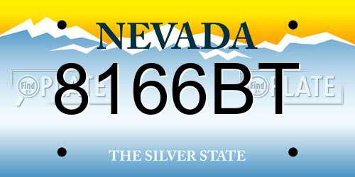 8166BT Nevada License Plate