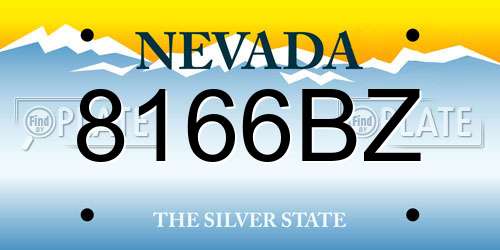 8166BZ Nevada License Plate