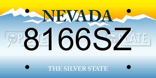 8166SZ Nevada License Plate