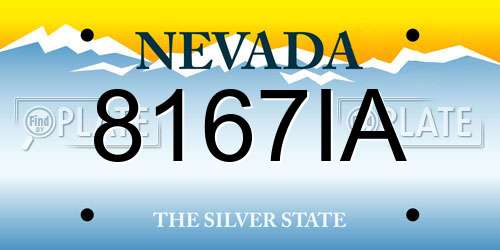 8167IA Nevada License Plate