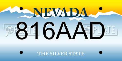 816AAD Nevada License Plate