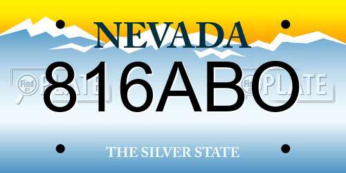 816ABO Nevada License Plate