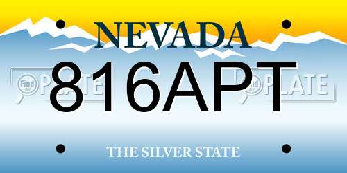 816APT Nevada License Plate