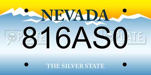 816AS0 Nevada License Plate