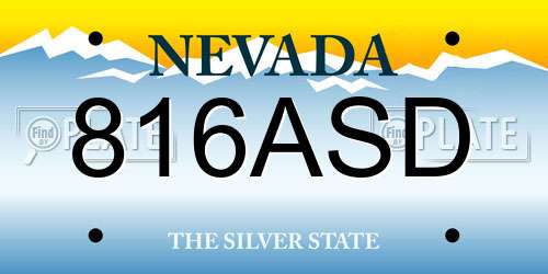 816ASD Nevada License Plate