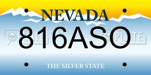 816ASO Nevada License Plate
