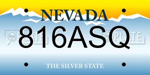 816ASQ Nevada License Plate